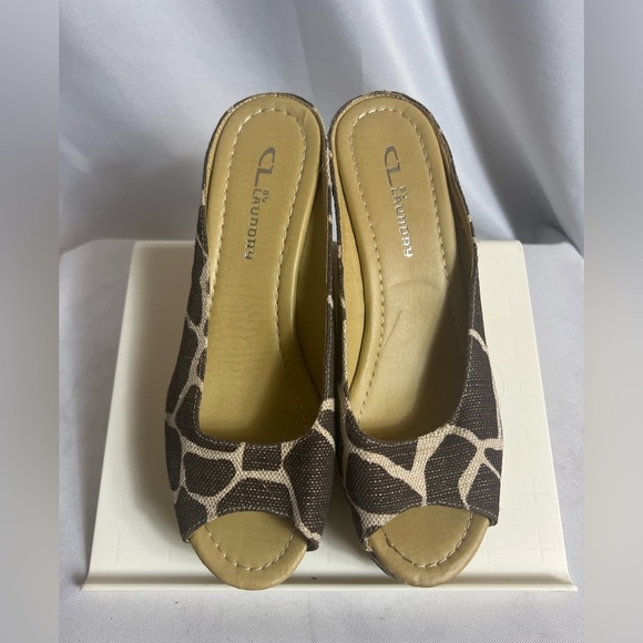 CL by Laundry Shoes - CL By Laundry Wedge Canvas Jute Heels Shoes Animal Print, Size 7 Date Night